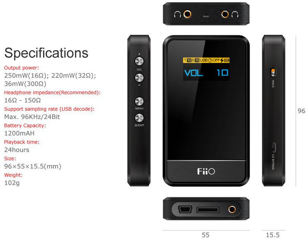 FiiO E07K Andes 2 Portable Headphone Amplifier / USB DAC - AV Shop UK - 4